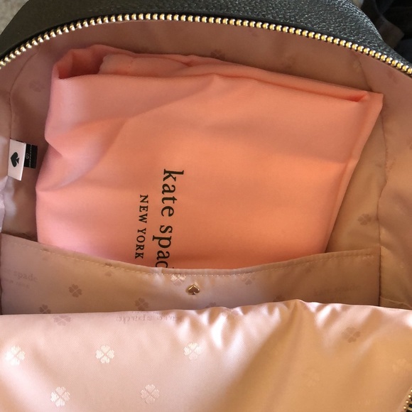 SOLD // Kate Spade Day Pack Black Pebbled Leather Medium Backpack - Picture 5 of 9
